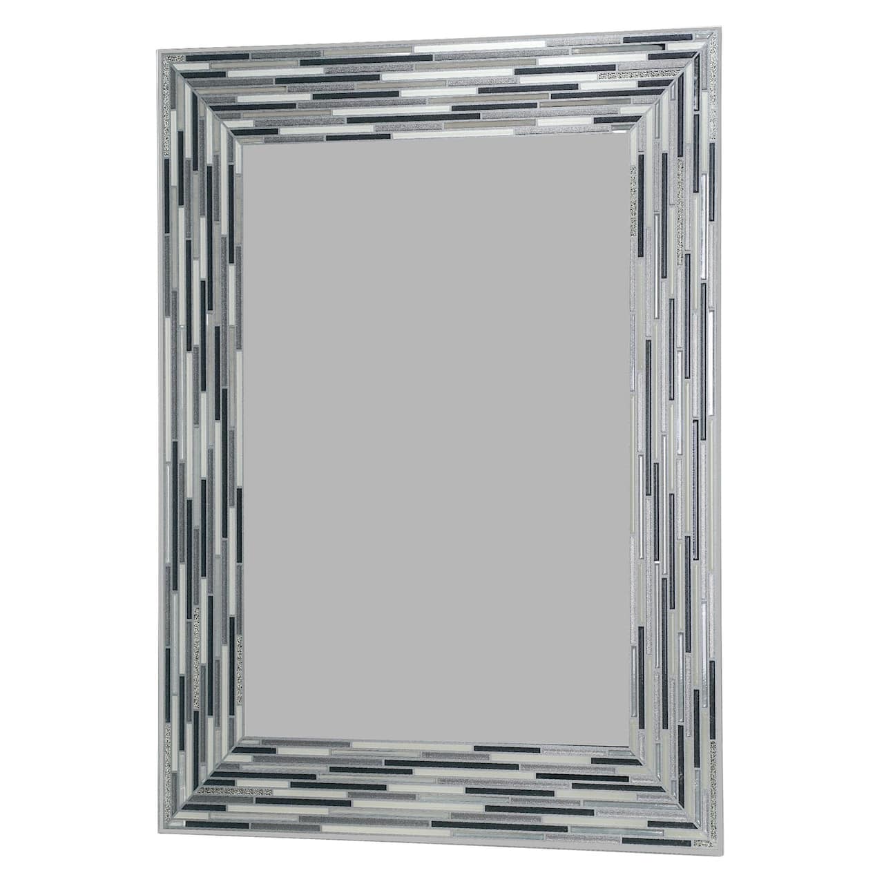 Head West Frameless Reeded Mosaic Printed Wall D&#xE9;cor Mirror